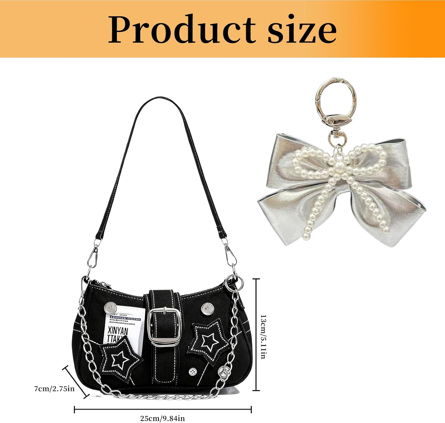 Y2k Purses for Women,Cute Purse of Y2k Accessories,Emo Purse Goth Punk Style Bag,Cute Shoulder Hand Bag for Women - Image 4