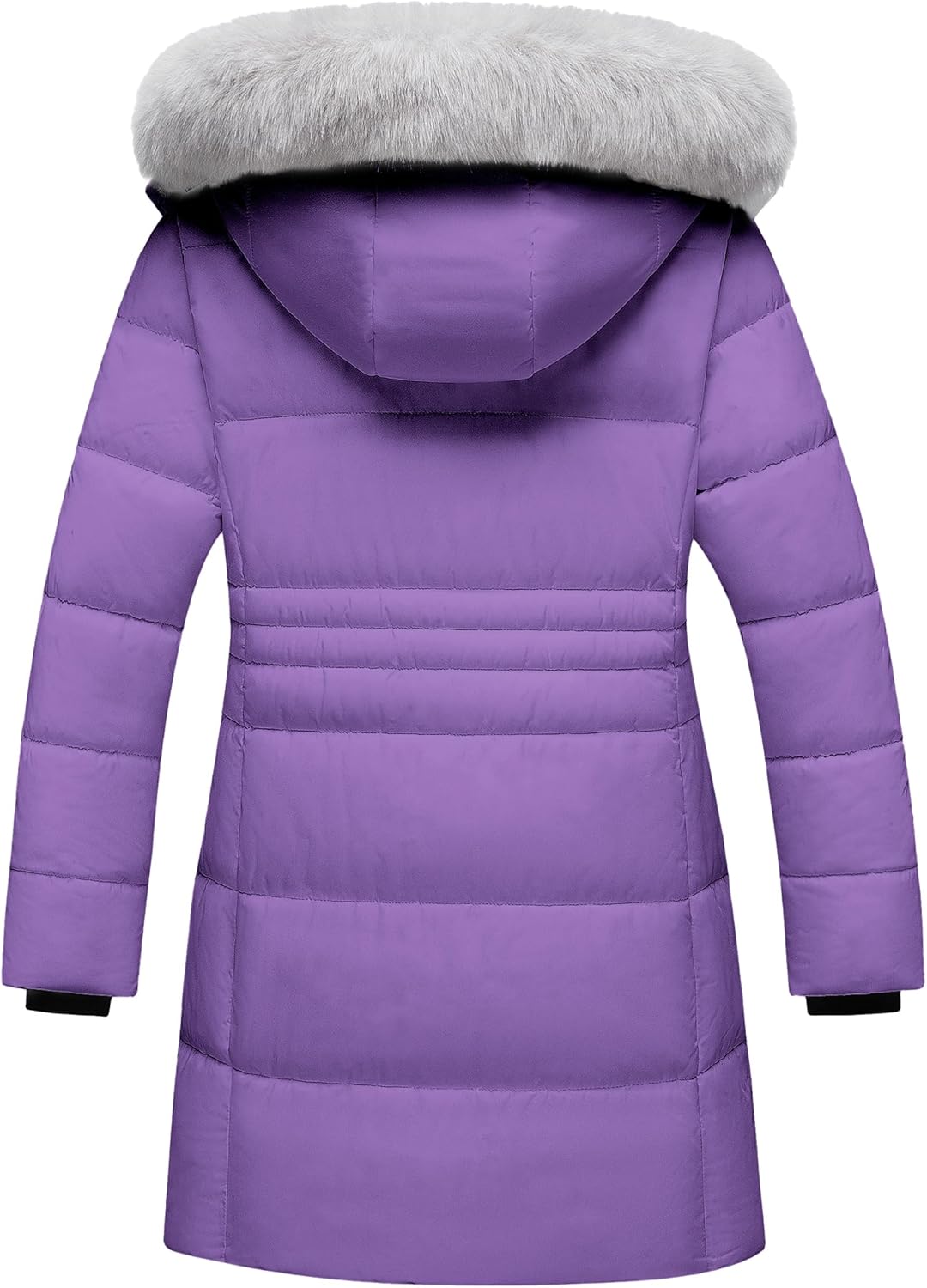Girl's Winter Coats Kids Long Puffer Jacket Heavy Parka Warm Fleece Ski Outerwear with Removable Fur Hood - Image 2