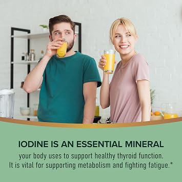 Organic Iodine Liquid for Thyroid Support, Nascent Iodine, 1+ Year Supply