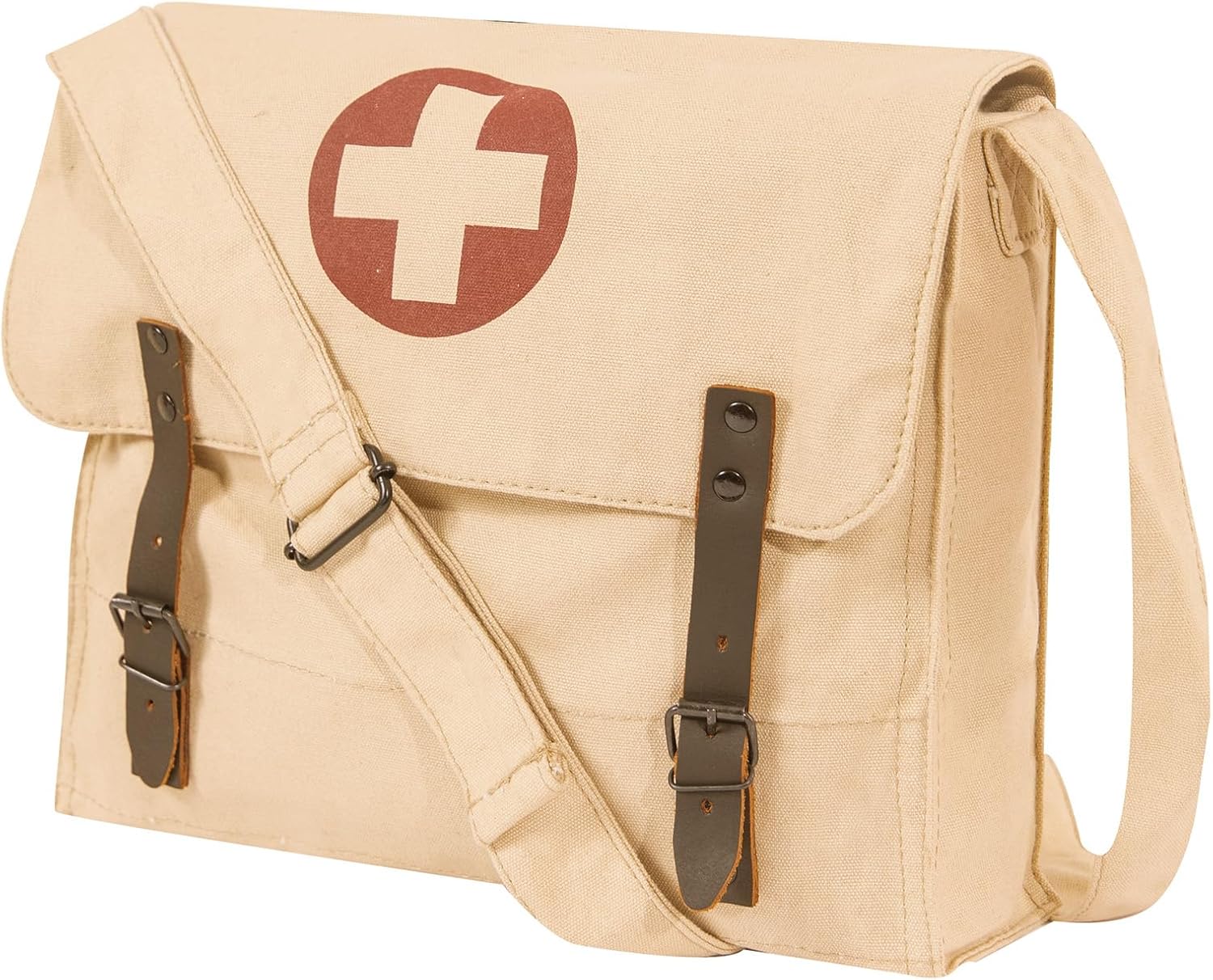 Rothco Vintage Canvas Bag with Cross – Crossbody Shoulder Bag for EDC Storage