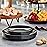 PLASTICPRO 32 Piece Combo Plate Set includes 16-7\'\' inch Plates & 16-10\'\' inch Plate Black Plates with Silver Rim Plastic PartyPlate Premium heavyweight Elegant, Disposable, Tableware, Dishes,