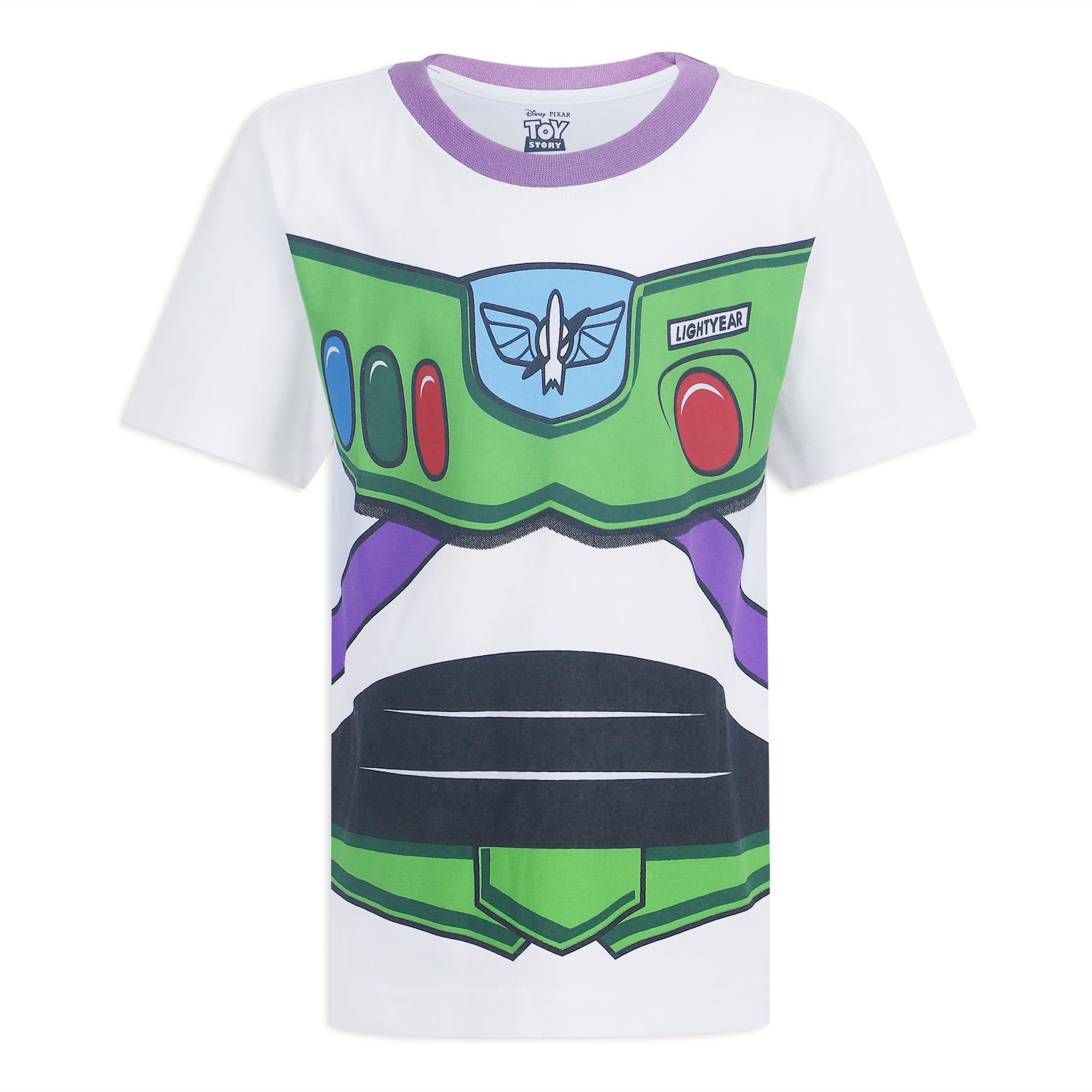 Disney Toy Story Buzz Lightyear - Set maglietta e pantaloncini per bambini piccoli e piccoli, colore: bianco/nero
