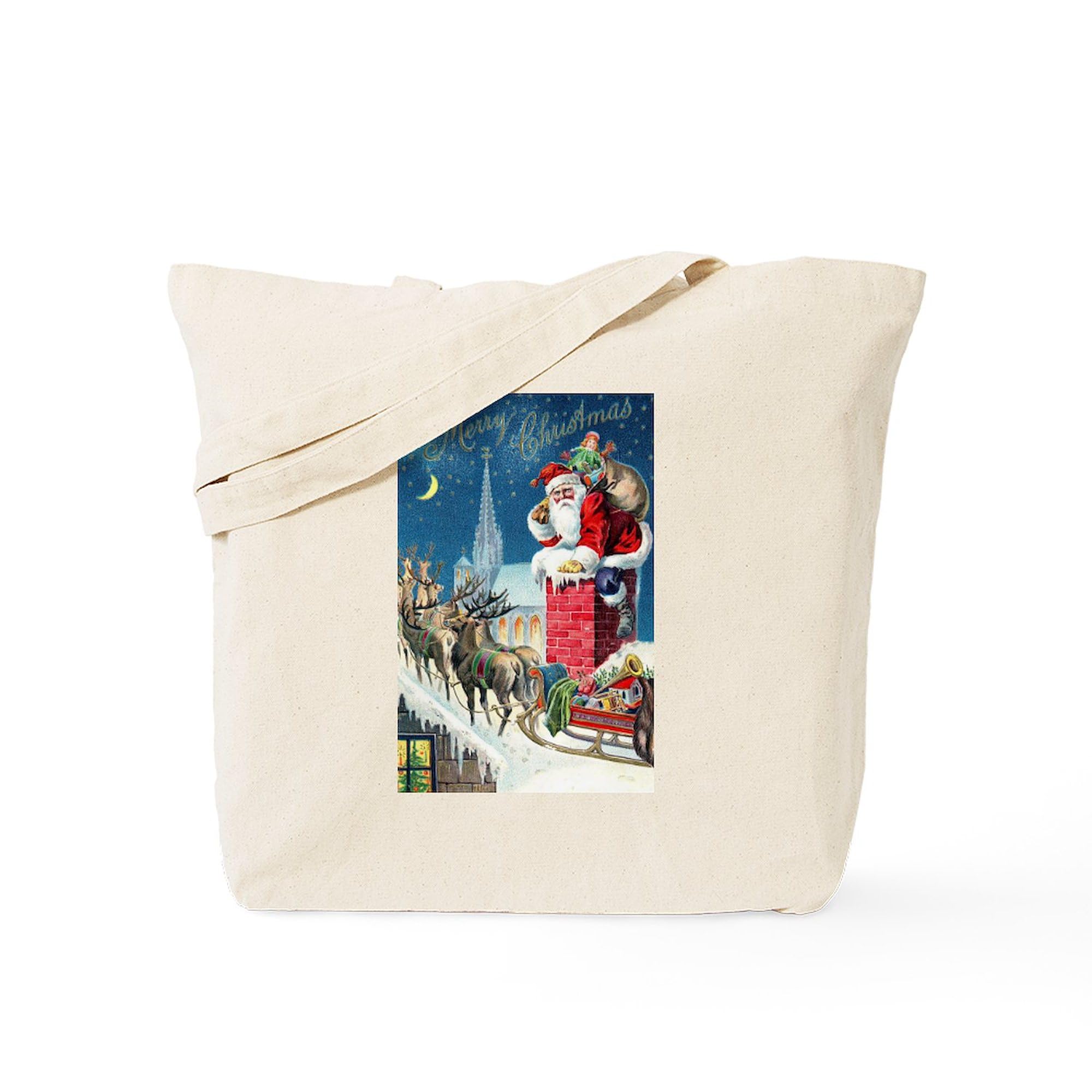 CafePress Santa Claus Natural Canvas Tote Bag - Reusable Shopping Bag, 2 Sizes - View #6