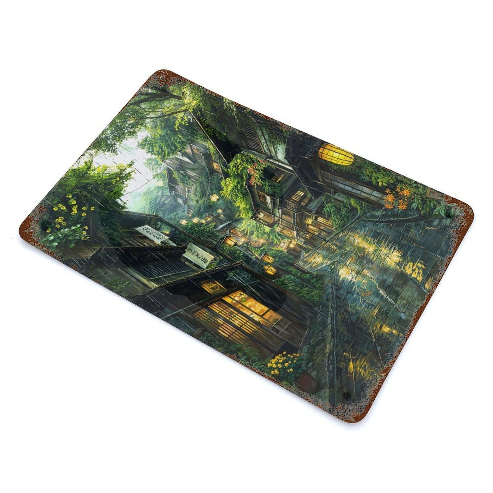 The Hidden Alley Rusty Metal Tin Sign 11.8"x7.9", Classic Wall Plaque for Pub, Kitchen And Man Cave Decor