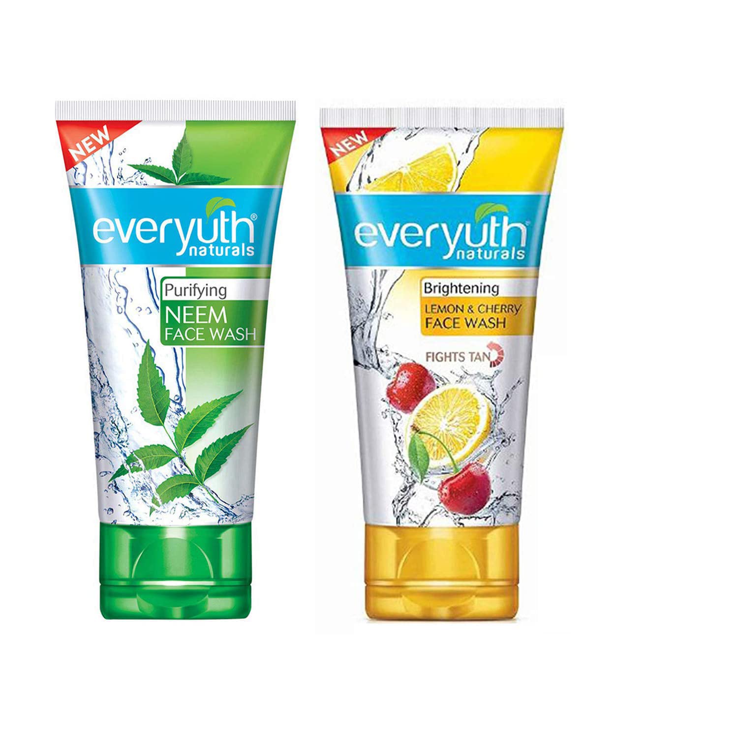 EveryuthPurifying Neem Face Wash, 50gm and Lemon &Cherry, Oil Clear Face Wash, 50gm, Combo Pack