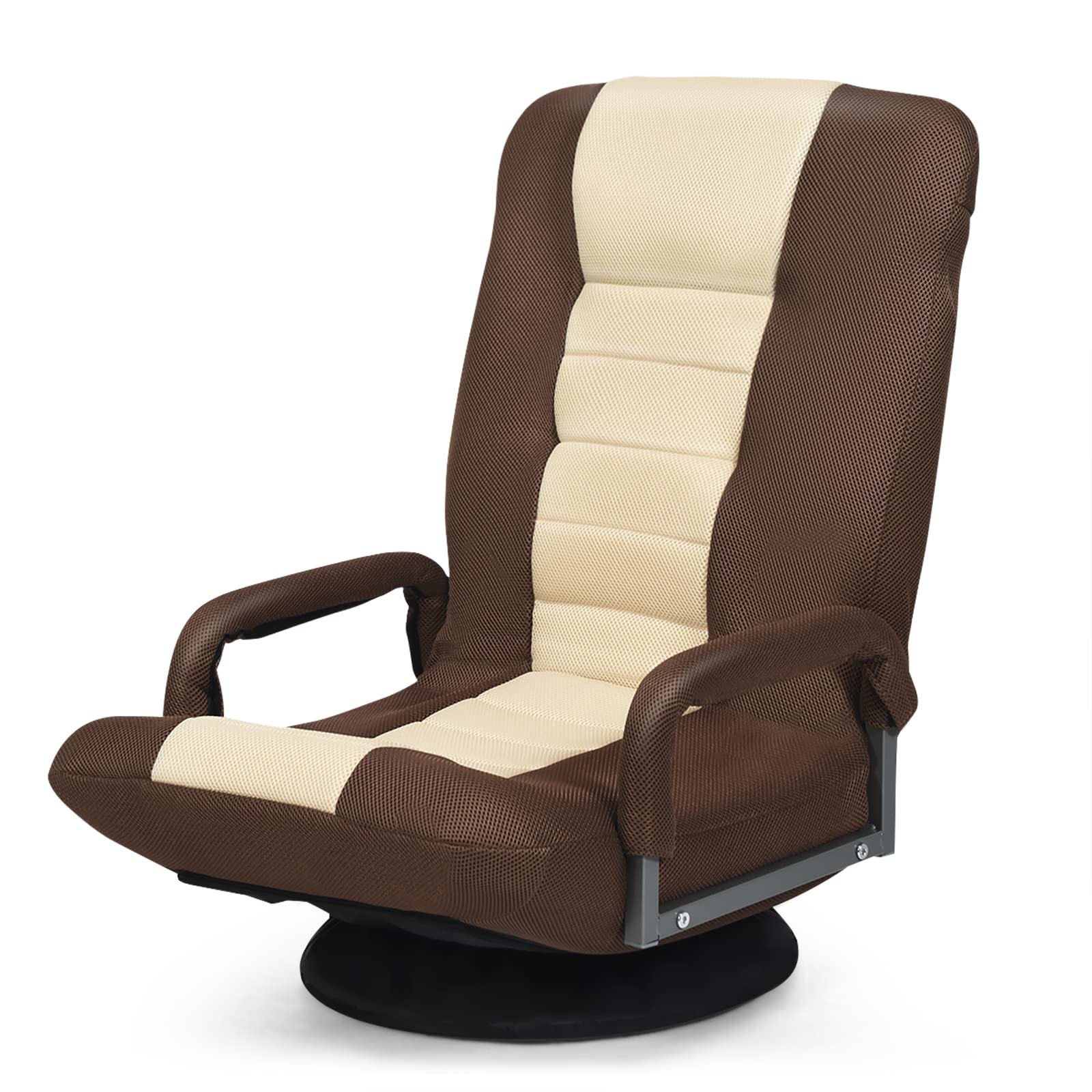 LIFEZEAL Chaise de Sol Pivotante à 360°Réglable en 5 Positions,Fauteuil Sol avec Dossier Réglable,Chaise de Méditation en Mousse,Max 150 kg,Rouge | Leroy Merlin