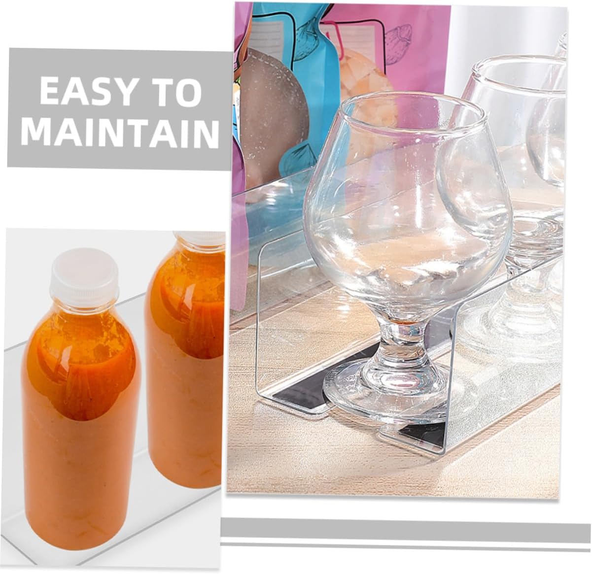 20pcs PVC Transparent Shelf Dividers Height Vertical Cabinet Organizers for Kitchen Pantry Closet Storage Separation