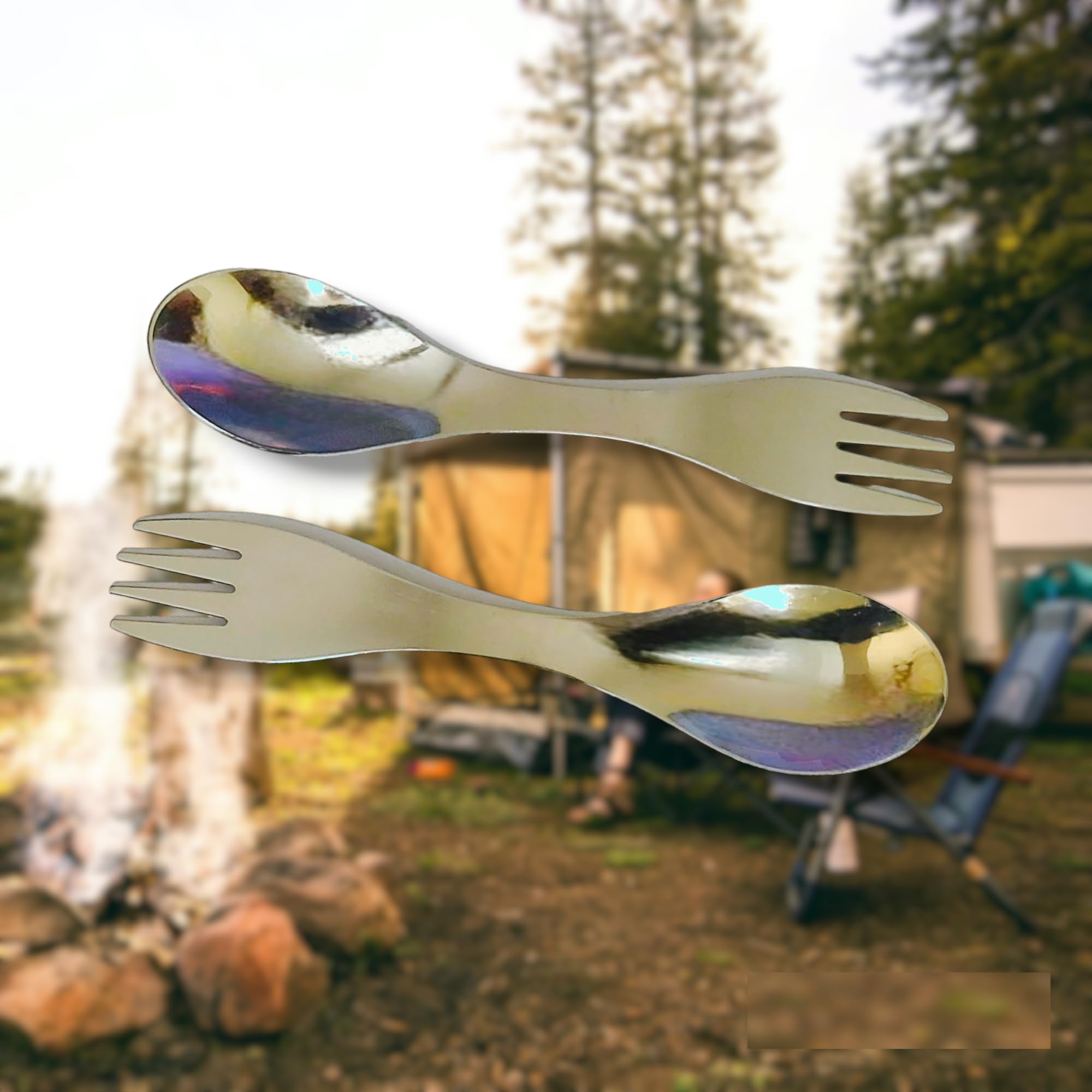 UP16 Stainless Steel 2 in 1 Fork and Spoon (Spork) Combo 2-Pack Ultra Lightweight Camping Utensil, Eco-Friendly Spork for Backpacking, Hiking, Outdoors (2) (B0CNLSPNPG) Amazon Price History, Amazon Price Tracker