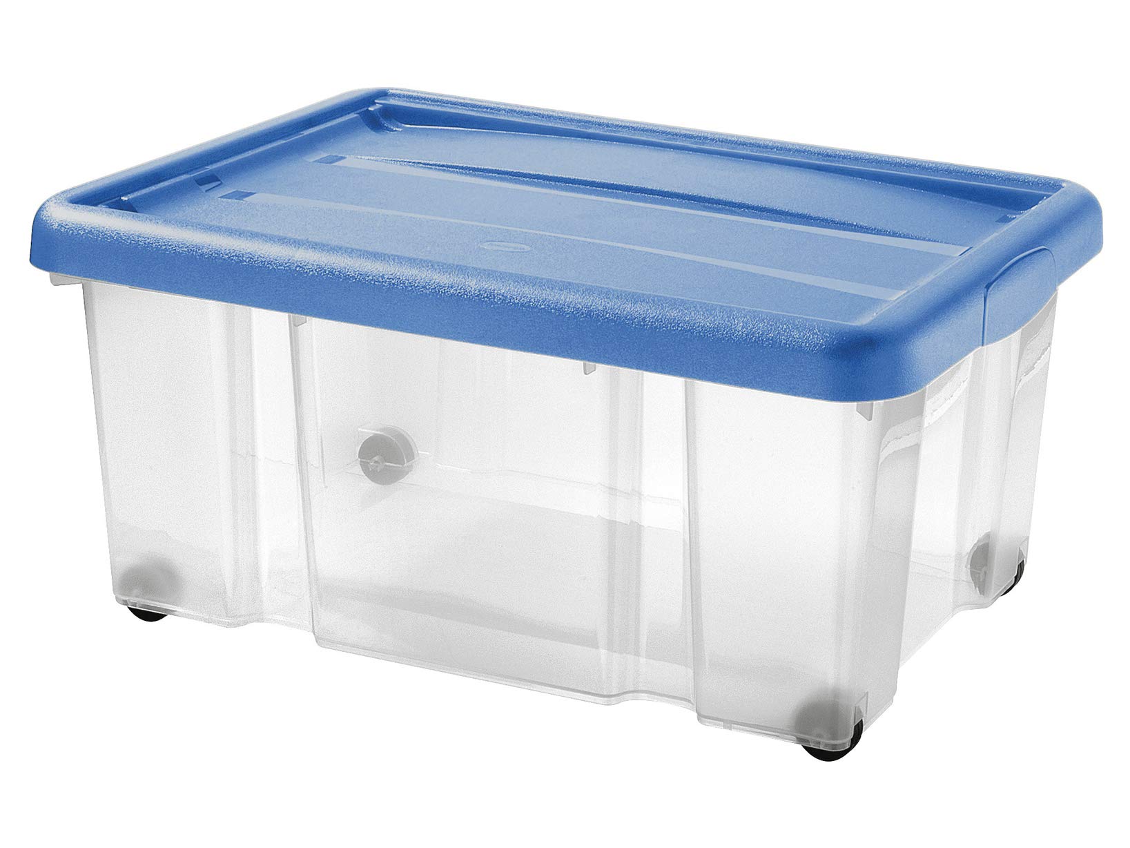 Tontarelli Puzzlebox, récipient avec Couvercle à Clipser, 60.5 x 40 x 27 cm, 43 L, Plastique, Bleu/Transparent