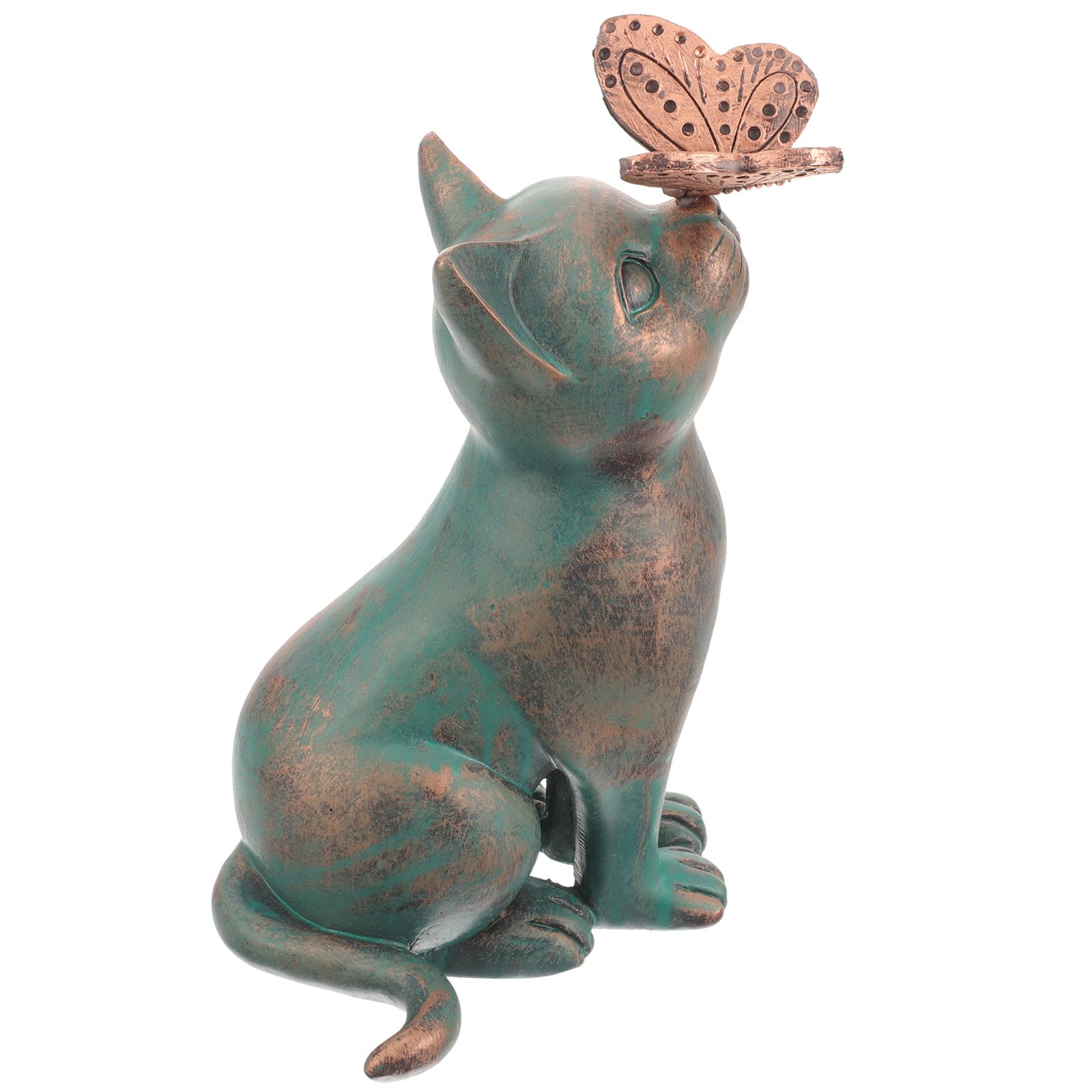 Figurine de chat miniature résine compacte KICHOUSE sculpture déco intérieure