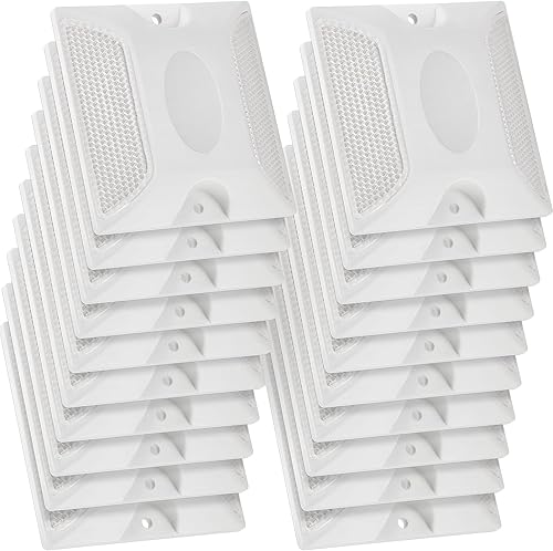 Dunzy 30 reflectores de carretera de 4 x 4 pulgadas, marcadores de poste de asfalto y pavimento de calle, marcadores reflectantes para calzada,