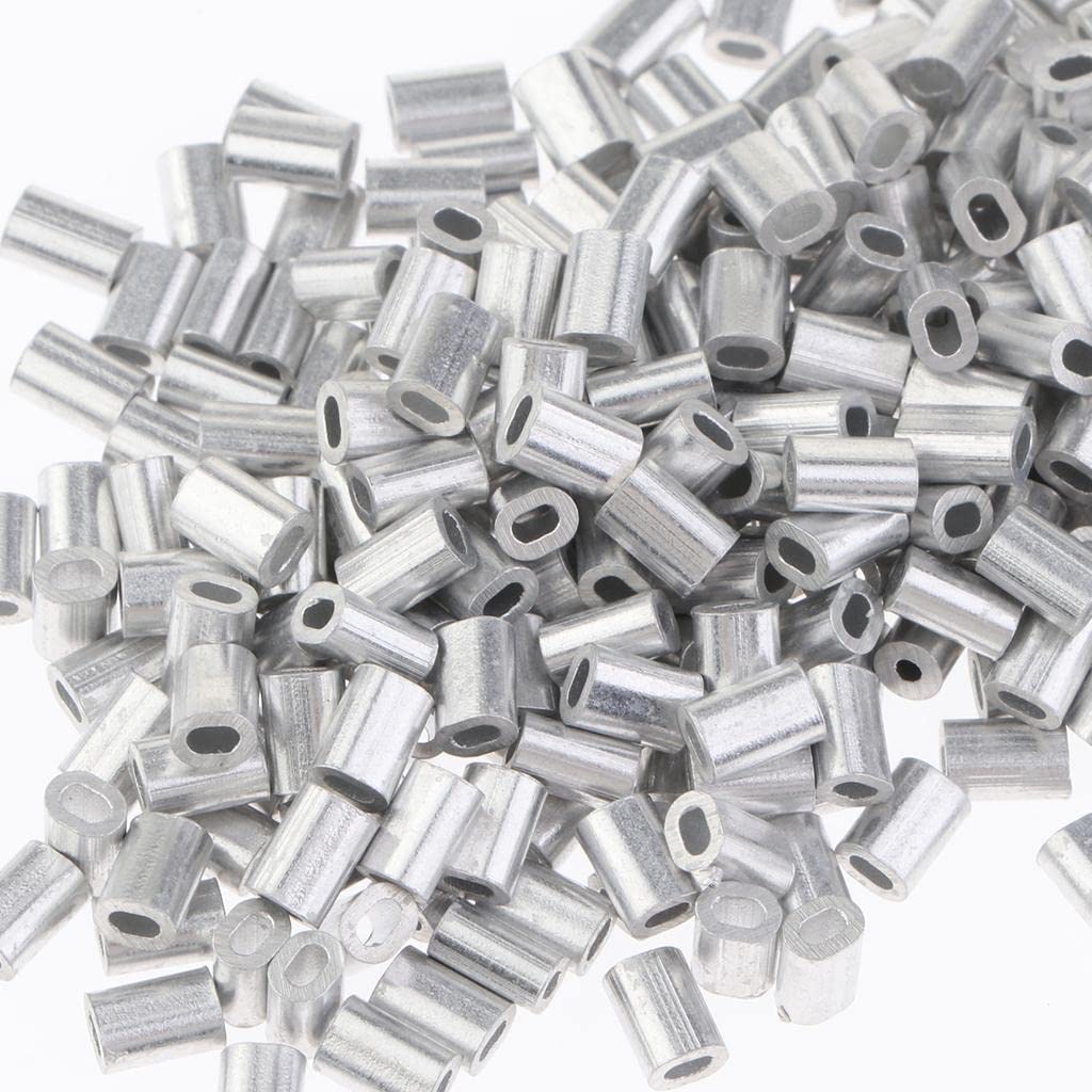 Amagogo 1000Pcs Double Barrel Sleeves for Fishing Wire DIY, 1.2mm