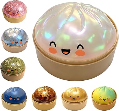 Glitter Dumpling,Large Dumplings Squishy,Mega Rainbow Dumpling Stress Relief Fidget ToyWhite
