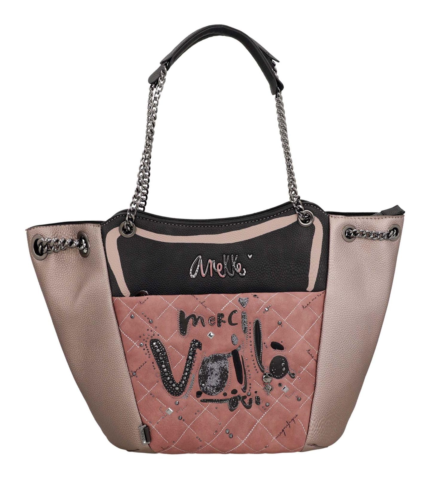 Anekke Tote Grande Parisian para Mujer | Bolso de Hombro con 2 Asas | Cierre con Cremallera | Medidas 38x32x8 cm