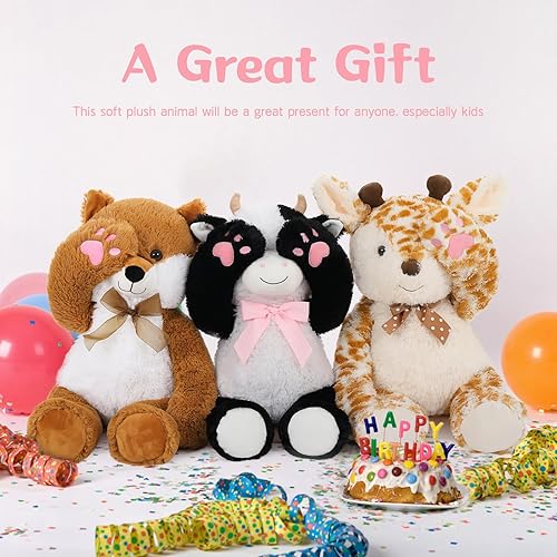 Miniatura 6 de MaoGoLan Animal de peluche de vaca, juguete grande y esponjoso de San Valentín para Girlriend, 24 pulgadas, patas largas para jugar al escondite,