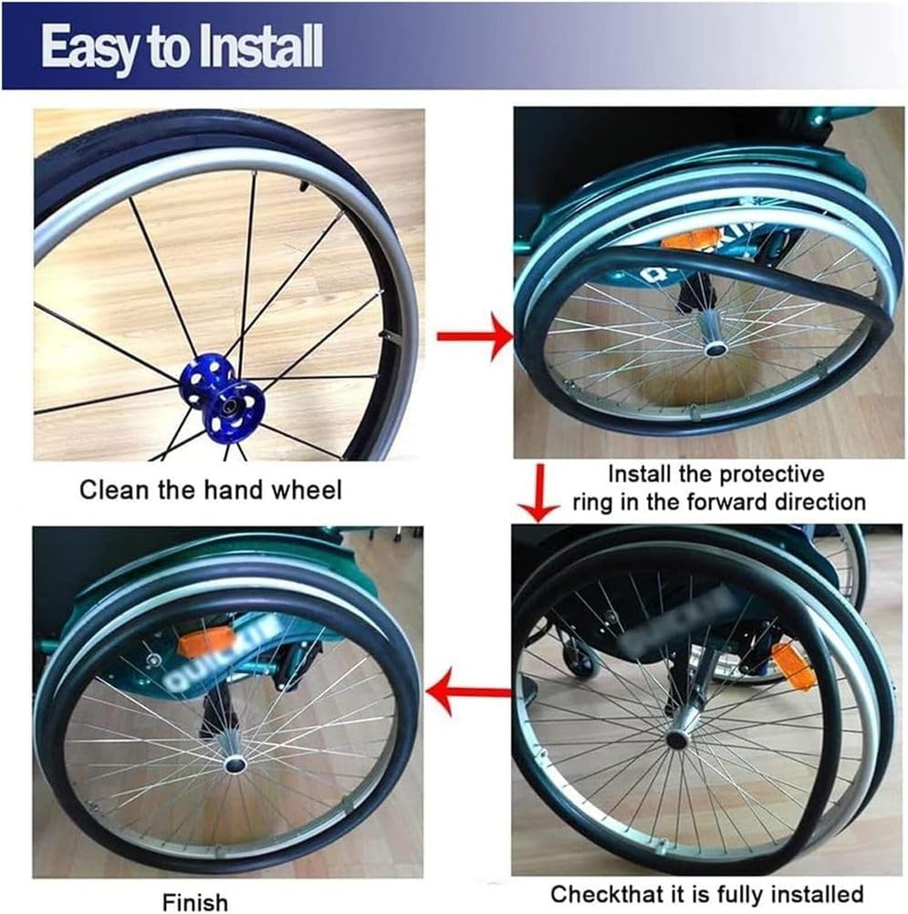 Cubiertas para llantas de silla de ruedas de 24/22 pulgadas, agarres antideslizantes, 1 par de fundas de silicona para empujar la silla de ruedas, cubierta para las empuñaduras de la rueda trasera, ac