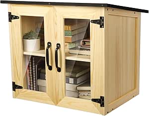 Outdoor Free Little Library Box - Handmade Pine Wood Book Exchange For Neighborhoods & Schools, With Clear Door For Easy Browsing