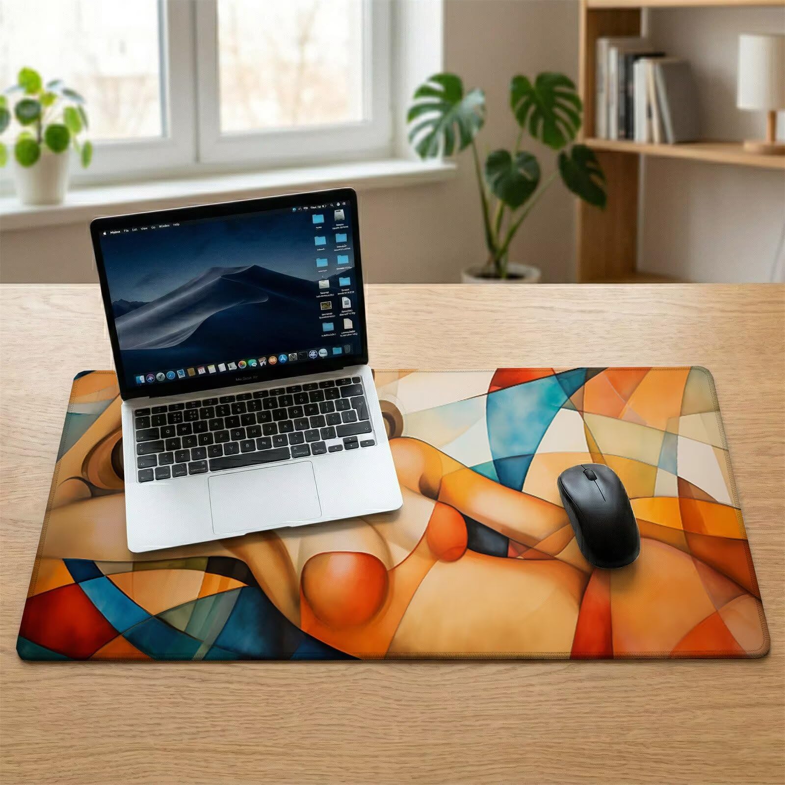 Tappetino Mouse XXL 1200 x 600 x 3 mm, Sottomano Scrivania, Astratto Grande Tappeto da Tavolo con Base in Gomma Antiscivolo e Bordi Cuciti, Impermeabile, per Ufficio/Computer/Gaming (Bellezza) L-x1374