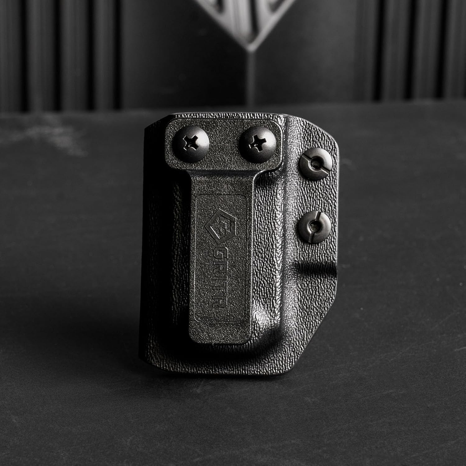 GRITR IWB/OWB Pistol Magazine Holder - Mag Carrier Fits 9mm/10mm/.357/.40/.45 Double Stack, 9mm/.40/.45 Single Stack Magazines w/1.5" Belt Clip, Adjustable Retention & Cant - Allen Wrench Included