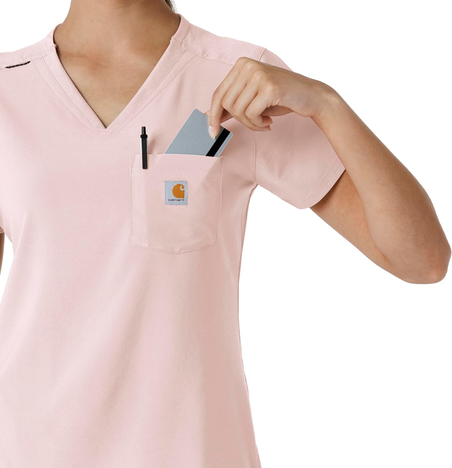Carhartt Women's Tuck-in Scrub Top - Soft Rose, 2X - Image 11