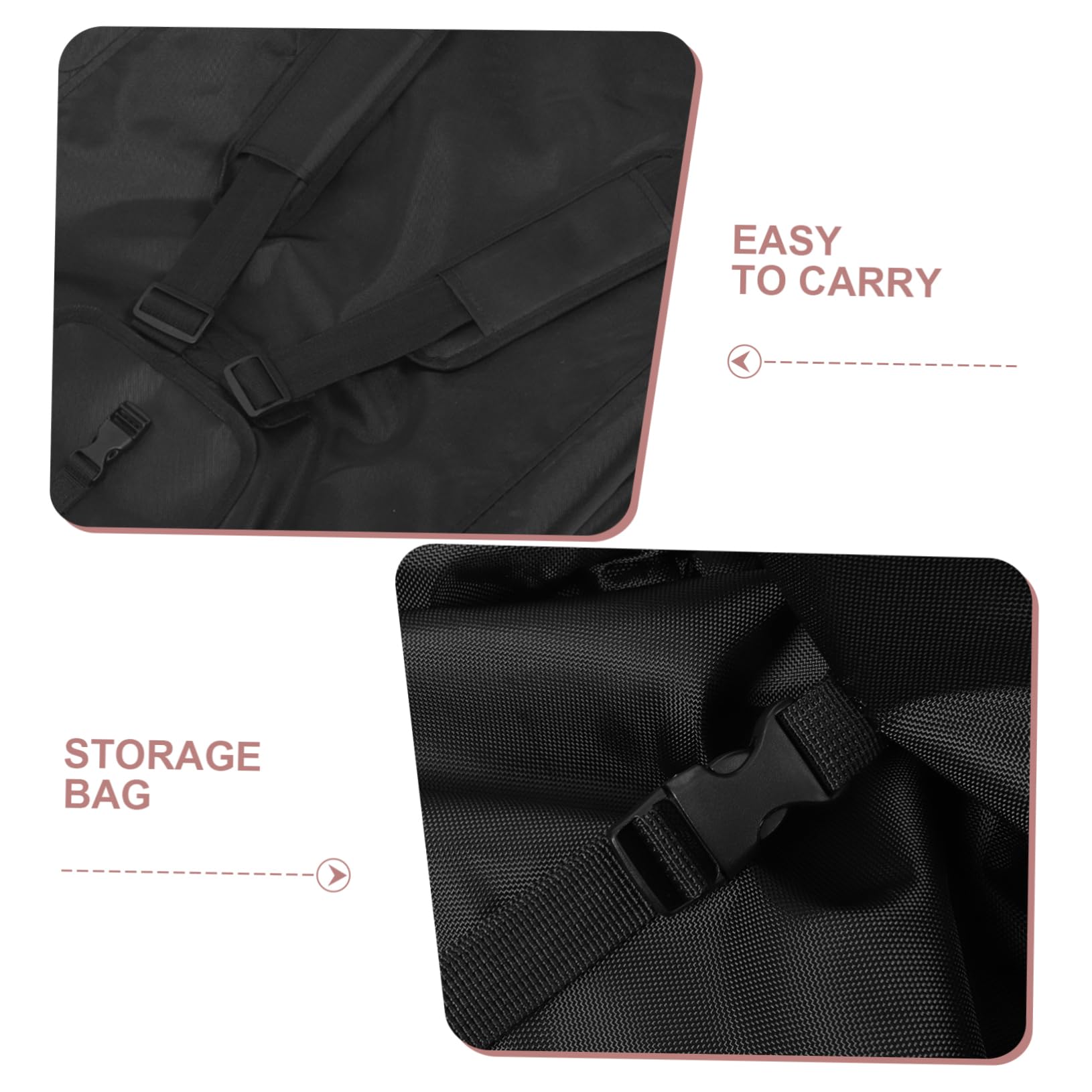 Mipcase Paquet à Dos de Rangement Poussette en Tissu Oxford Noir Grosse Capacité, Multiples Compartiments, pour Voyages en Avion et Transport Facile