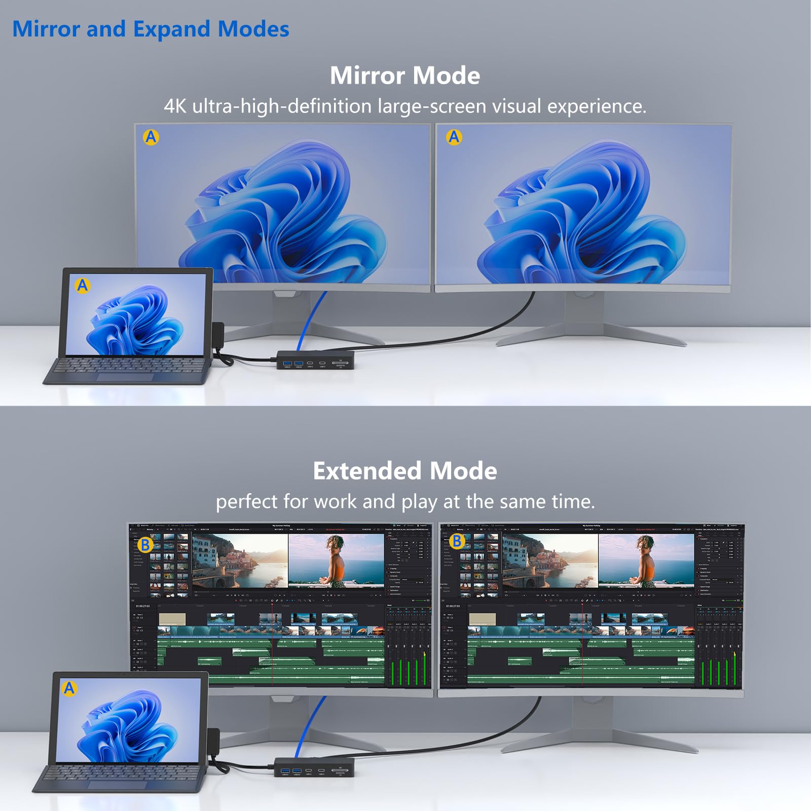 Amazon | Microsoft Surface Dock 2 4K HDMI+VGA、11イン1 Microsoft
