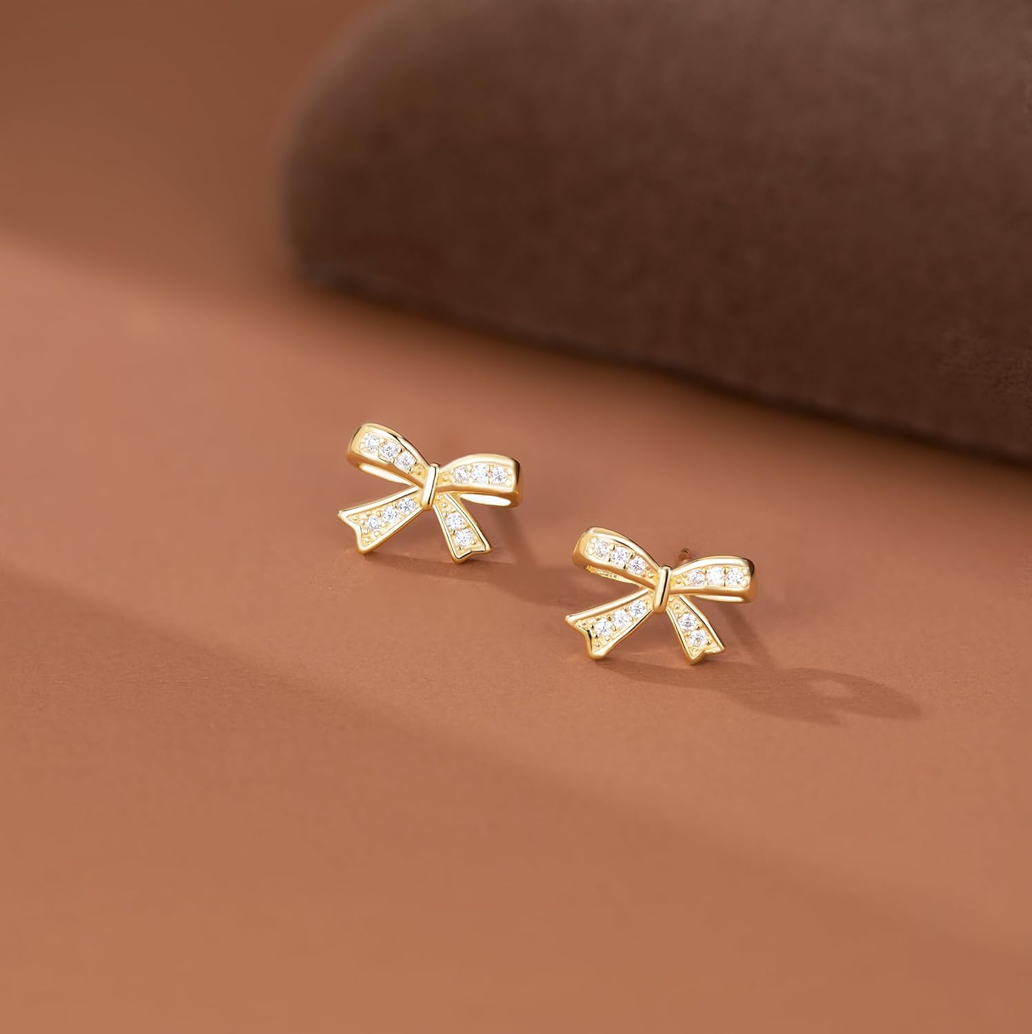 SLUYNZ Solid 925 Sterling Silver Tiny Bow Earrings Stud for Women Teens CZ Bowknot Stud Earrings - Image 5