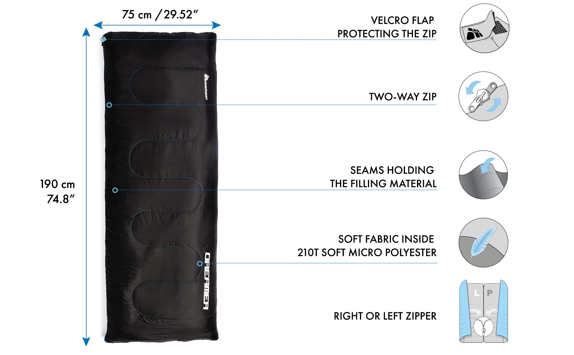 meteor Sac de Couchage Grand Espace Portable pour Les Voyages Le Camping et la Randonne pour Adultes Léger Momie - Sac de Compression Inclus en extrieur Professionnel Dreamer (Droite, Camo meteor Sac de Couchage Grand Espace Portable pour Les Voyages Le Camping et la Randonne pour Adultes Léger Momie - Sac de Compression Inclus en extrieur Professionnel Dreamer (Droite, Camo