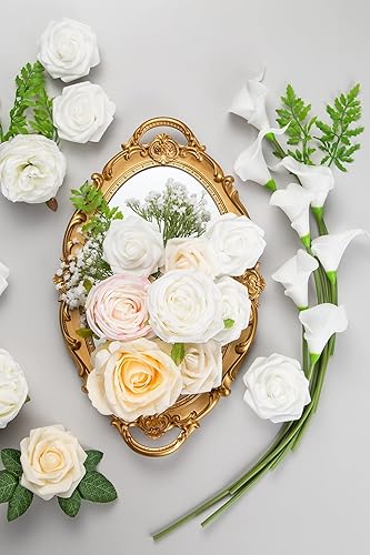 Miniatura 3 de Coferset 20 flores de lirio de calca falsas de látex al tacto real flores de lirios artificiales para el hogar ramo de boda centros de mesa de baby