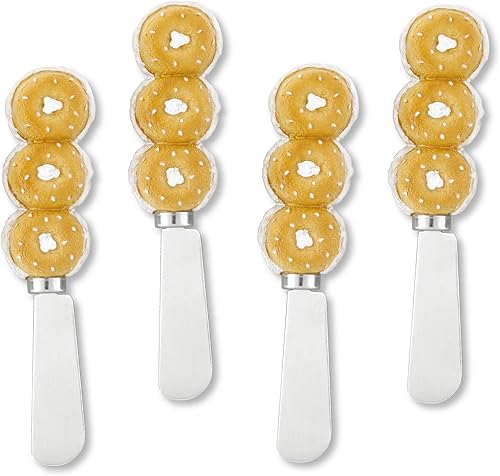 Supreme Housewares Cuchillos esparcidores de queso y mantequilla, mango de resina pintado a mano con hoja de acero inoxidable, juego multiusos para