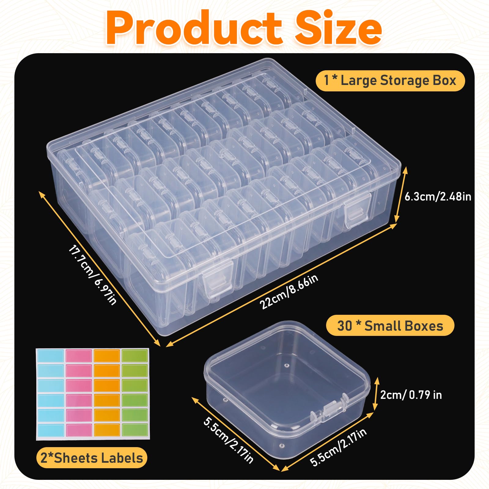 MANCHAP 30 Contenitori Trasparenti Per Perline, 7,5x5x2 Cm. Scatoline In Plastica Rigida Con Coperchio. Ideali Per Organizzare Gioielli, Bottoni E Piccoli Oggetti.
