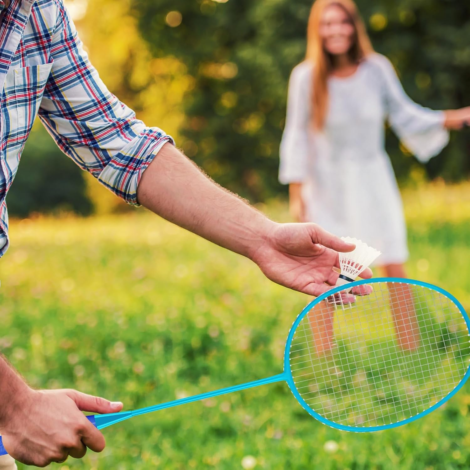 Badminton Racket,Carbon Fiber Lightweight Durable Racket with Anti-Slip Grip,High Elasticity for Beginners & Advanced Players,Indoor/Outdoor Use for Men Women Teens