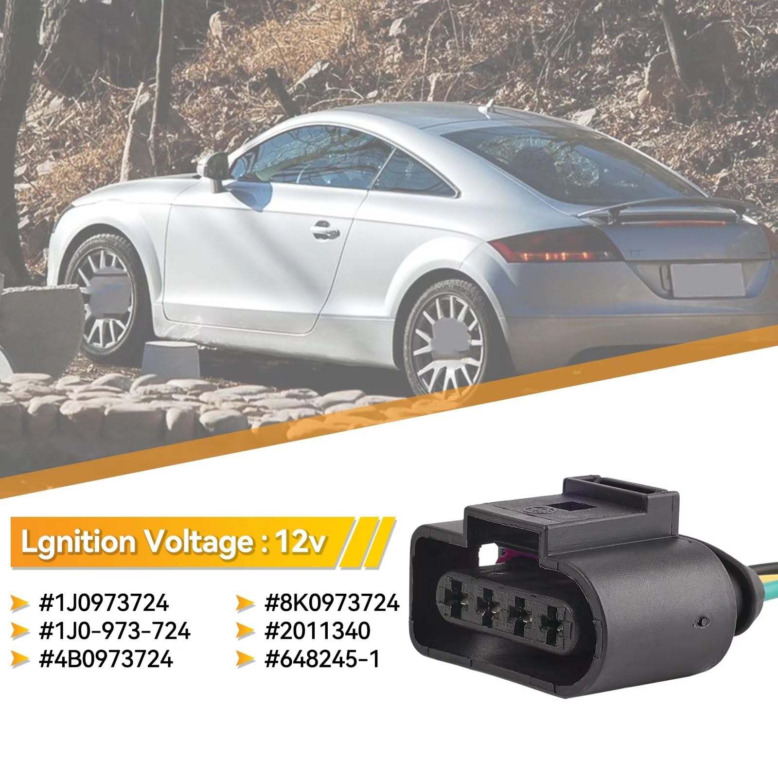Zündspulen-Steckerkabelbaum für Audi A5 Quattro (2013), Audi RS6 (2003–2004) und Audi A3 (2006–2008), 4-poliger Stecker, Teilenummer 1J0973724