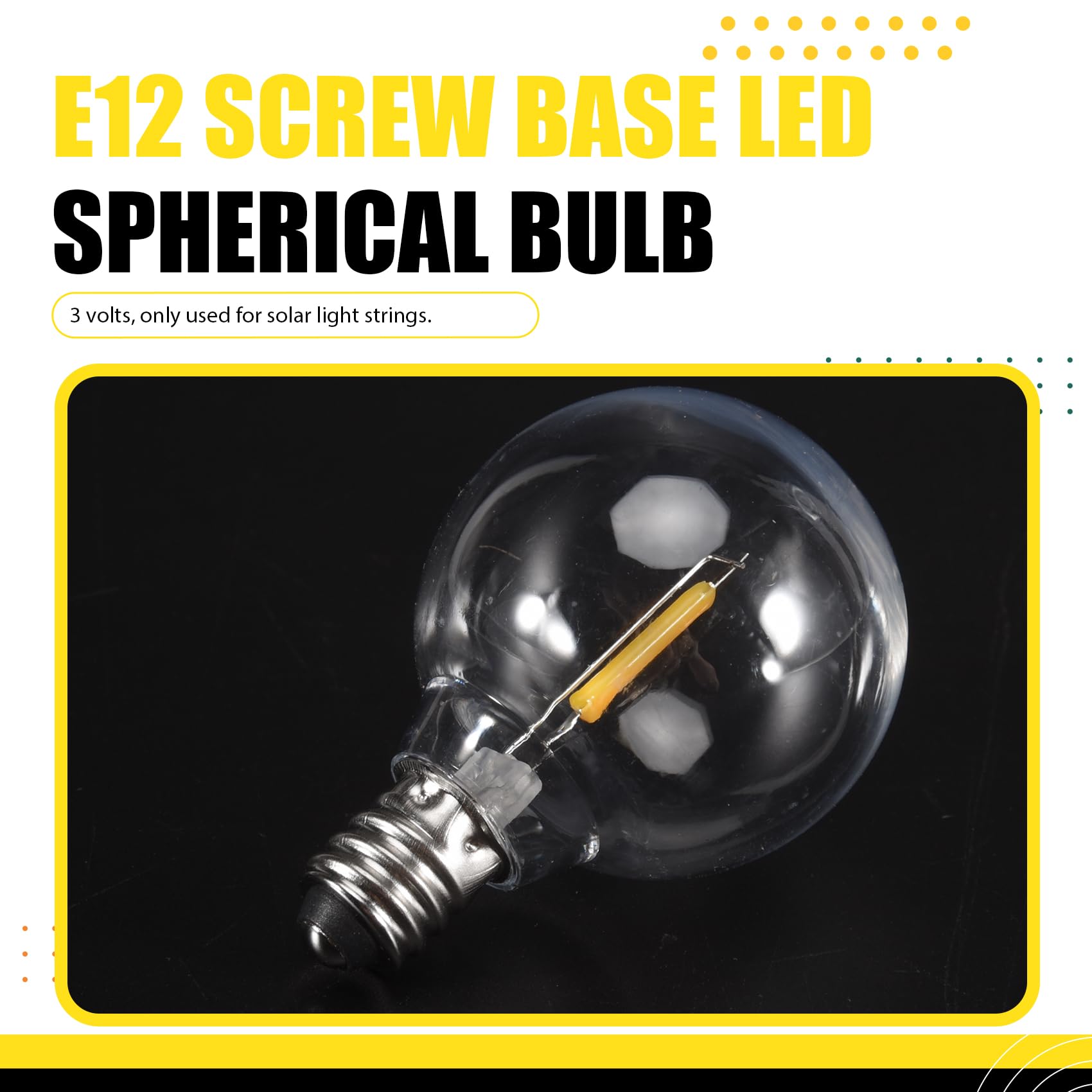 20 Piezas Bombillas LED de Repuesto G40 Bombillas de Globo LED Inastillables con Base de Tornillo E12 para Luces de Cadena Solares CáLidas