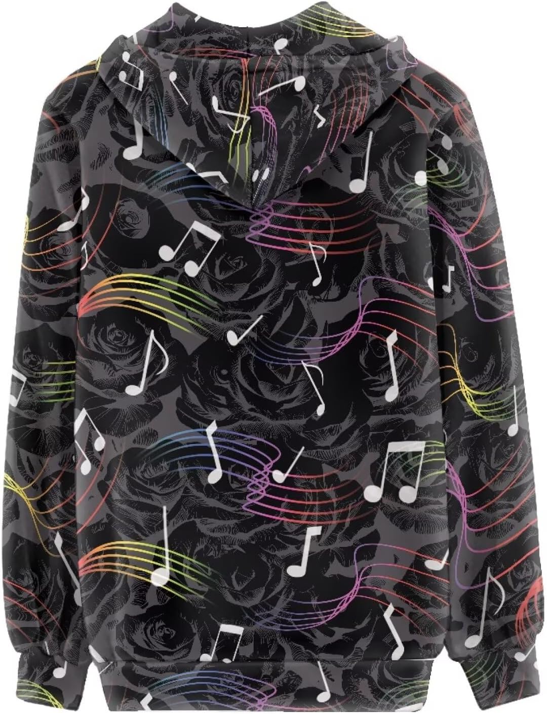 Amzbeauty Graphic Print Zip Up Hoodies For Women Trendy Spring Fall Long Sleeve Drawstring Hooded Coat