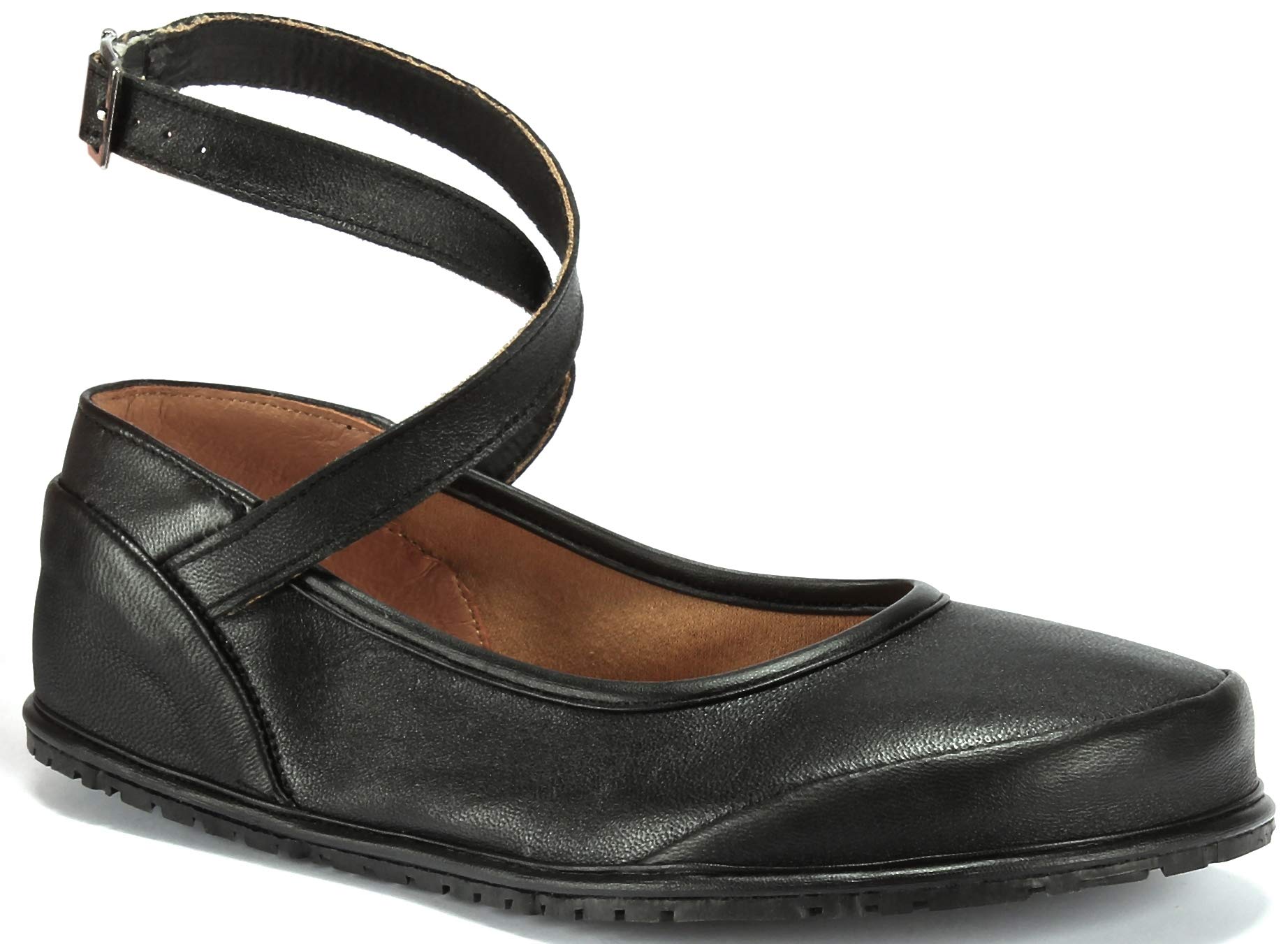 Magical Shoes Wygodne baleriny z paskiem | minimalistyczne buty do chodzenia boso | do noszenia na świeżym powietrzu | na lato i wiosnę | skóra | buty wsuwane | Emma