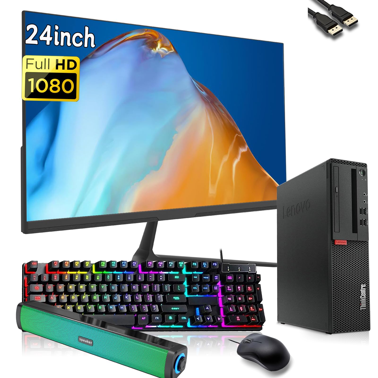 Lenovo ThinkCentre M710S SFF Desktop Computer with 24
