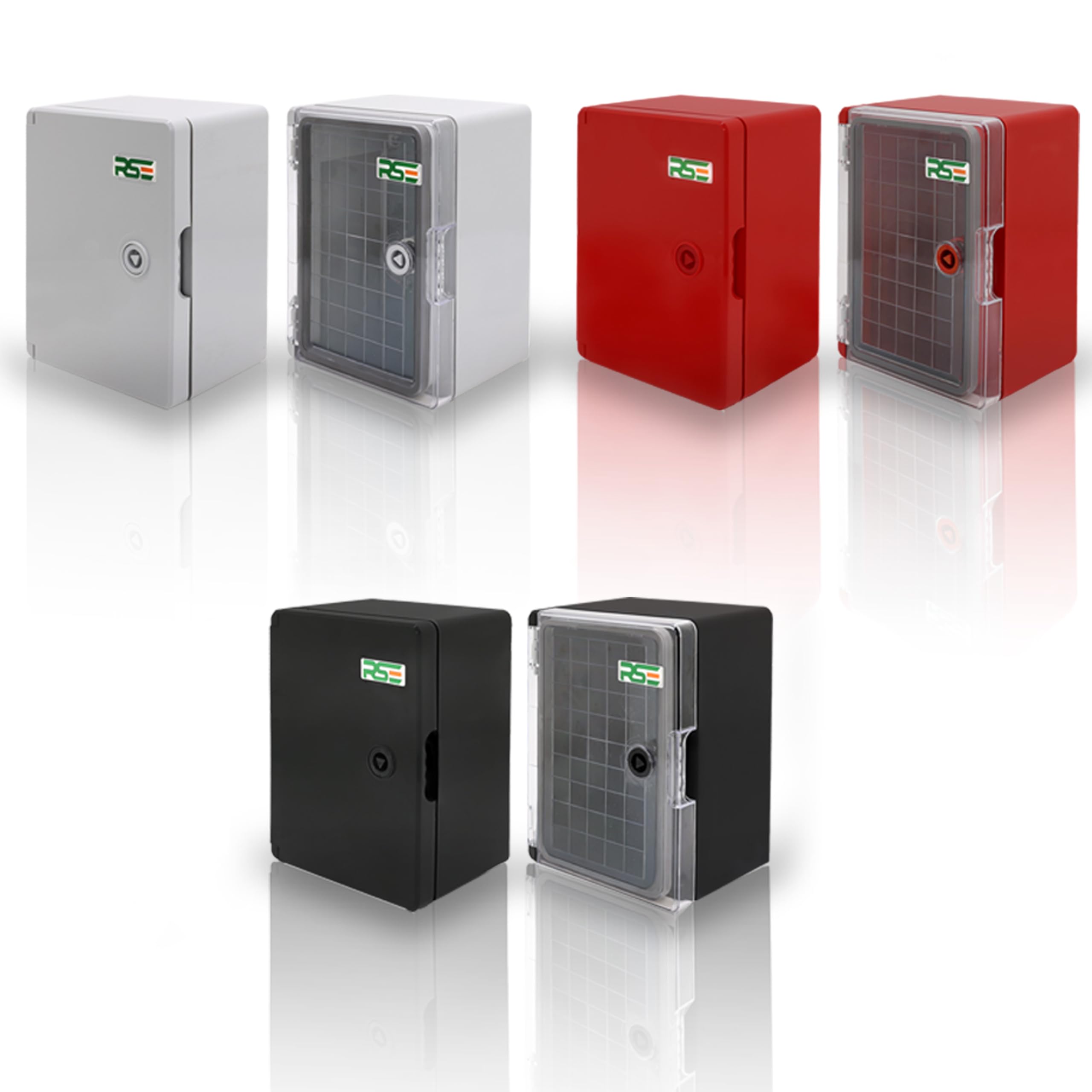RSE Waterdichte verdeelkast voor buiten, IP65, ABS-kunststof behuizing voor buiten, schakelkast, stroomkast, stopcontactdoos tuin, 350 x 500 x 190 mm