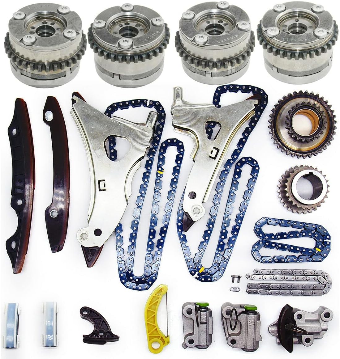 Engine Timing Chain Kit - with Camshaft Adjuster Fits for Mercedes CLS550 E550 E500 S500 SL550 W166 4.7 V8 M278 Engine Timing Chain Set