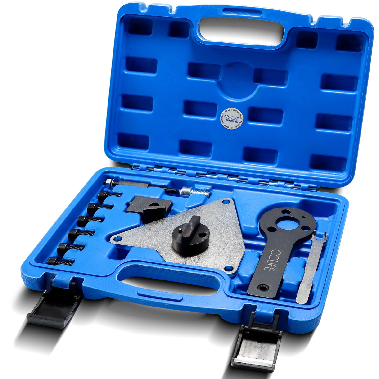 CCLIFE Juego de Herramientas para Correa de distribución, Compatible con Alfa Lancia Delta Romeo Fiat 1.4T Motores, Herramienta de Bloqueo de árbol de levas y Herramienta de Ajuste de Motor AT0994
