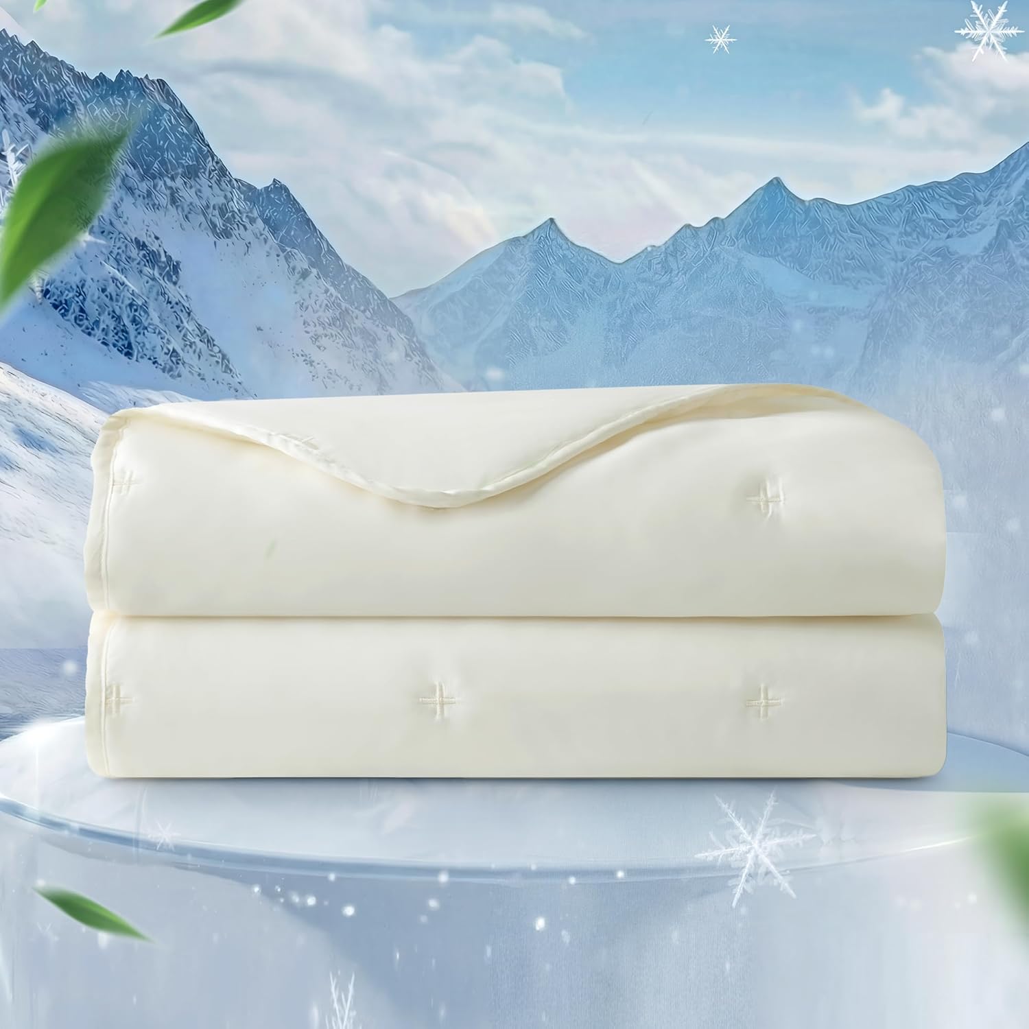 Amélie Home Tencel™ Lyocell Cooling Comforter, White King Cooling Blanket for Hot Sleepers & Night Sweats, Lightweight Breathable with Q-Max 0.43 Cooling Fabric, Cold Blanket for Expecting Moms