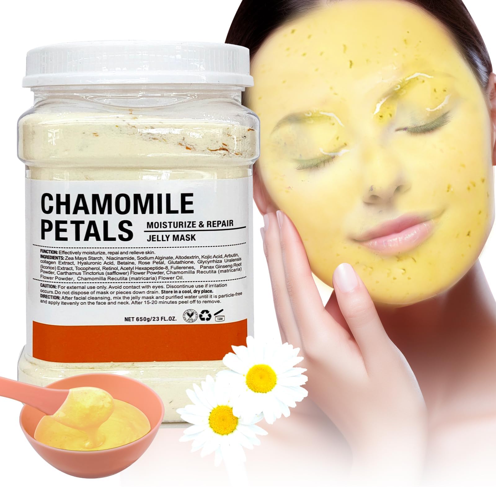 Jelly Mask for Facials Professional, Hydrating & Moisturizing Peel-Off Natural Gel Face Mask SkinCare, Professional Spa Use Jelly Face Masks, Deep Hydration & Glow 23 Fl Oz (Chamomile)