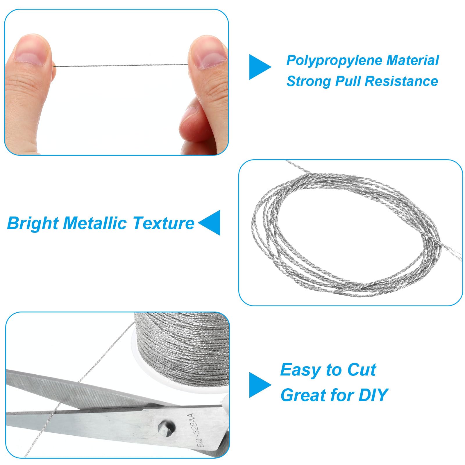 PATIKIL 55m/60yards Metallic Cord - Image 3