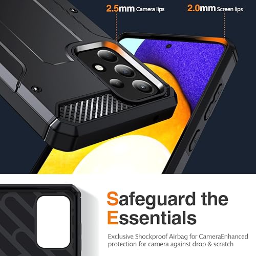 Miniatura 3 de Asuwish Funda de teléfono para Samsung Galaxy A52A52S 5G con protector de pantalla de vidrio templado y soporte delgado y resistente de grado