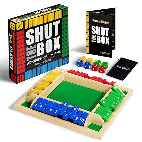 Classic Original Shut The Box Game, Math Dice Board Game
