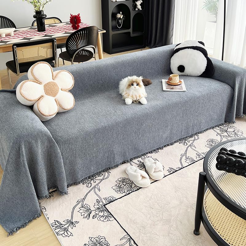 Sofa Überwurf Light Luxury Grey Decken für Sofa Polyester Kuscheldecke Mehrzweck Decke für Sofa Sofadecken Langlebig Sofa Überzug Waschbar