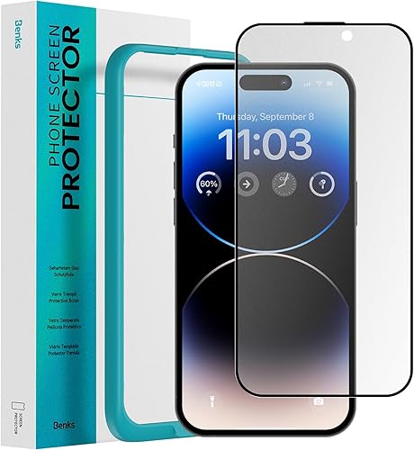 Paquete de 2 protectores de pantalla mate BENKS diseñado para iPhone 14 Pro Max (6.7 pulgadas, 2022), vidrio templado antirreflejos, antihuellas,
