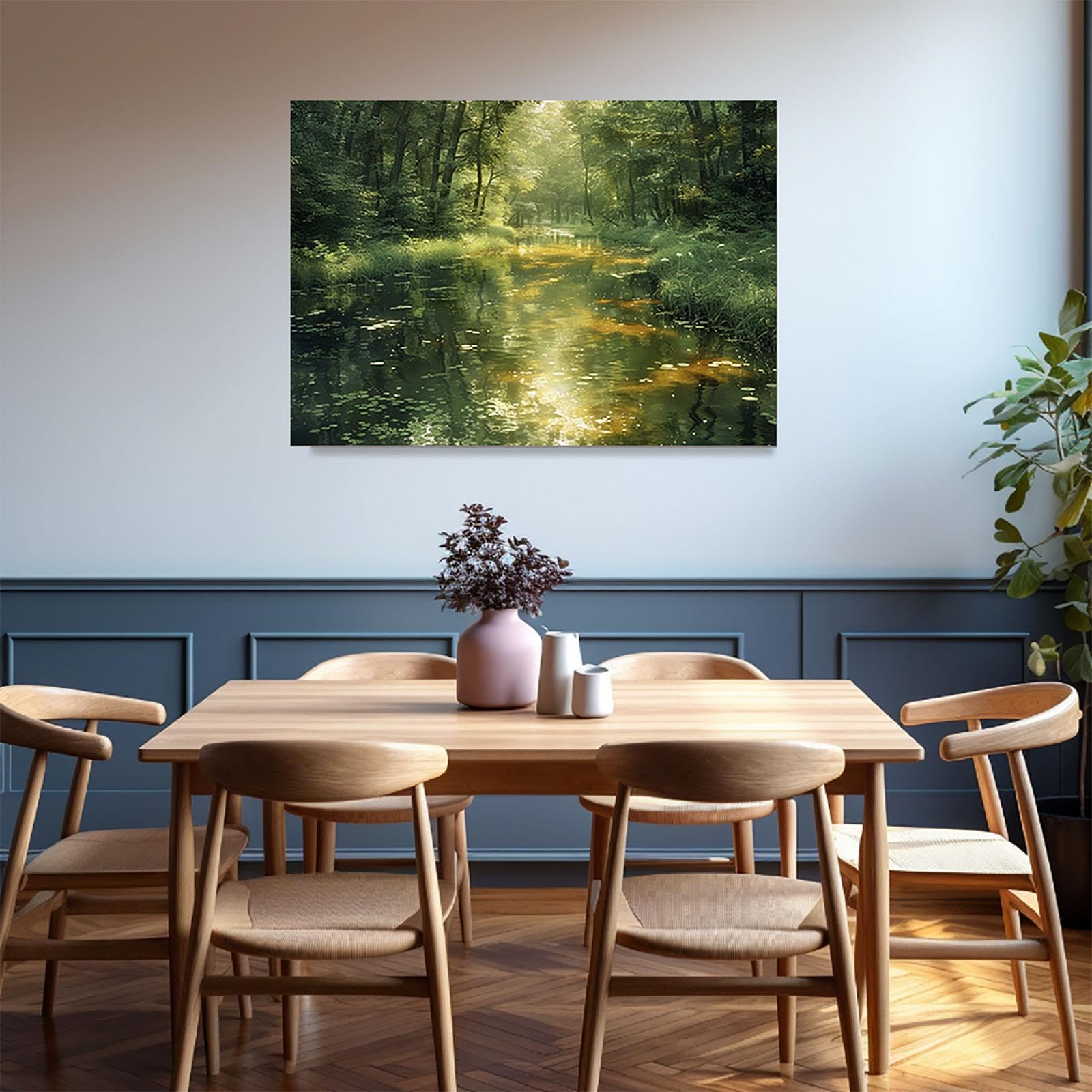 AMXBZC Abstraktes Leinwand Bilder berge Kunstdrucke, Schöne Landschaft Wasser Wandbild Kunstdruck Wanddeko Wand Wohnzimmer Deko Kunst Modern Textur für Büro - 40x60cm Gerahmt