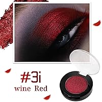 Vista 3 de BEUSELF Sombra de ojos roja burdeos metálica, sombra de ojos brillante de color rojo verdadero altamente pigmentada para maquillaje gótico, fórmula