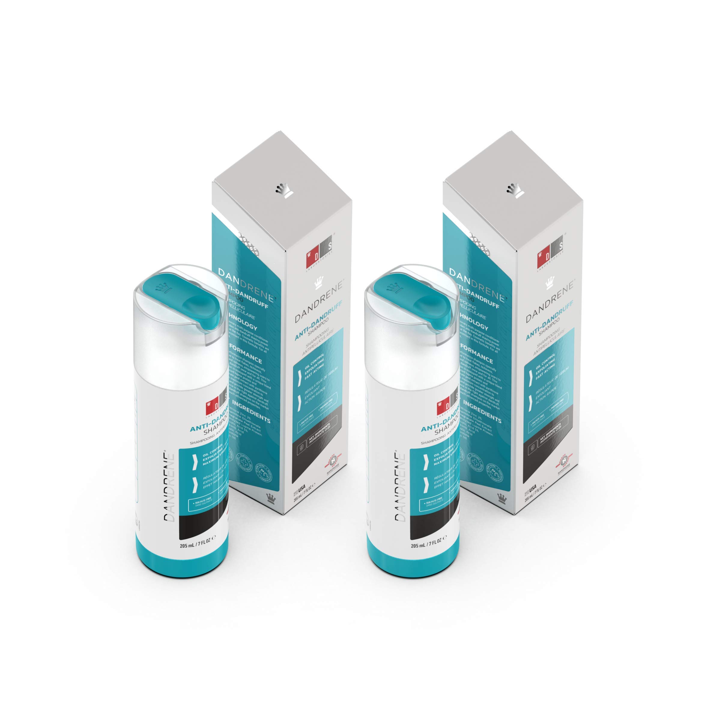 DS LaboratoriesDandrene Dandruff Shampoo – Shampoo for Itchy, Dry Scalp, Psoriasis Shampoo, Seborrheic Dermatitis Shampoo, For Men and Women (205ml)- 2 Pack